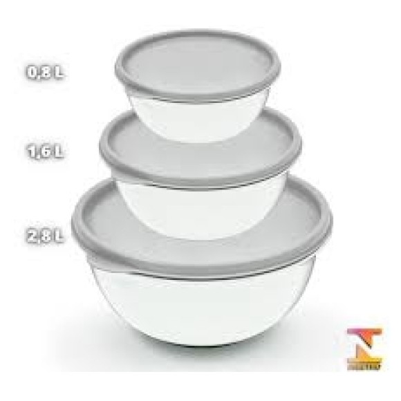 KIT BOWL C/ TAMPA 800ML / 1,6L /2,8L