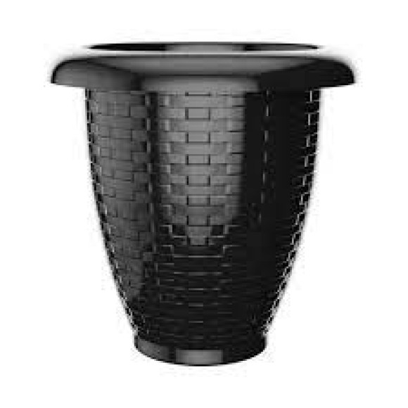 VASO RED. RATTAN N°30 PRETO 11 LITROS PRATIC